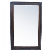 Angle Industrial Wall Bathroom Mirror Frame Chocolate 115cm